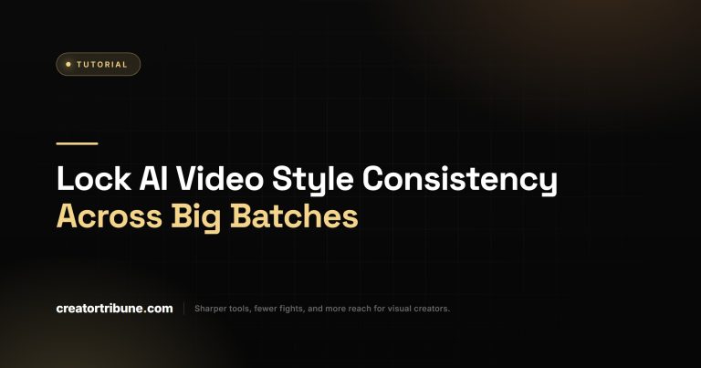 Lock AI Video Style Consistency Across Big Batches