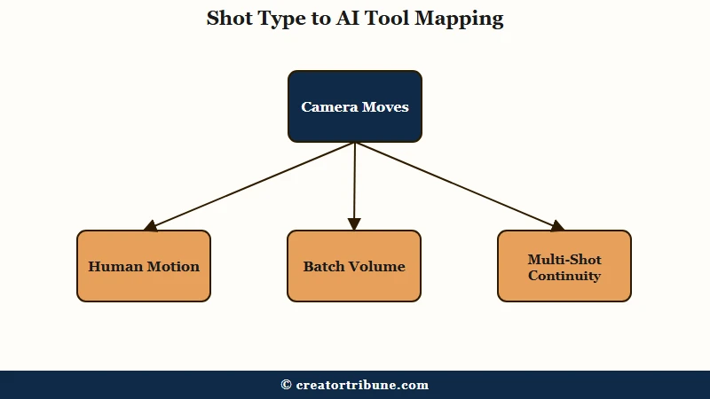 AI video shot type to tool mapping