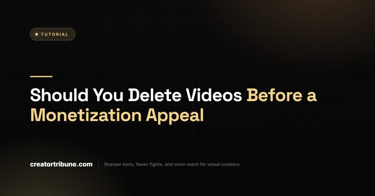 Should You Delete Videos Before a Monetization Appeal