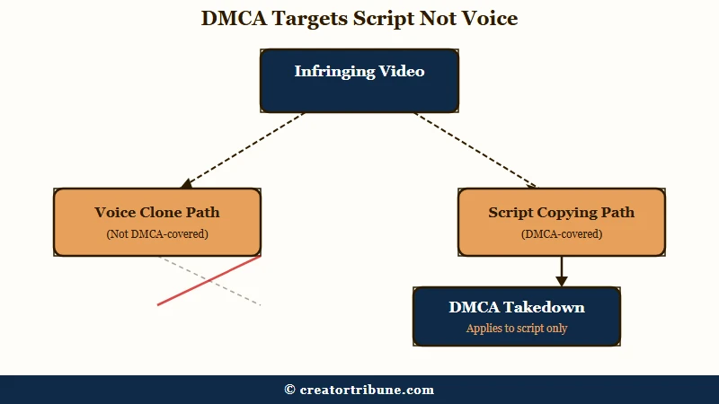 DMCA targets script not voice clone diagram