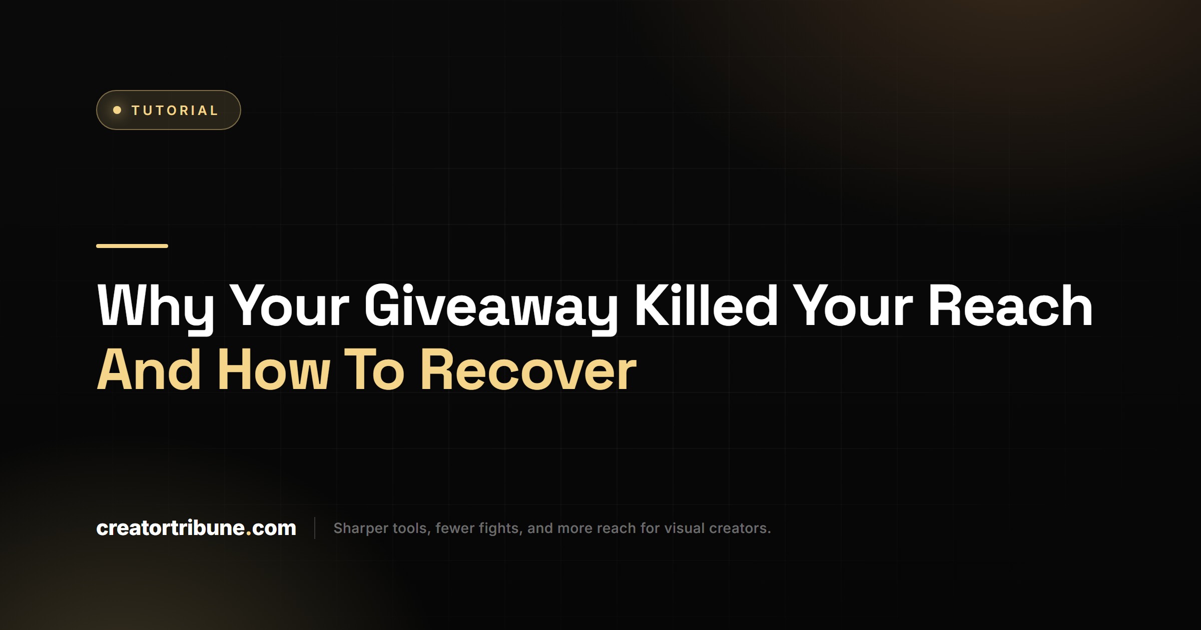 Why Your Giveaway Killed Your Reach And How To Recover
