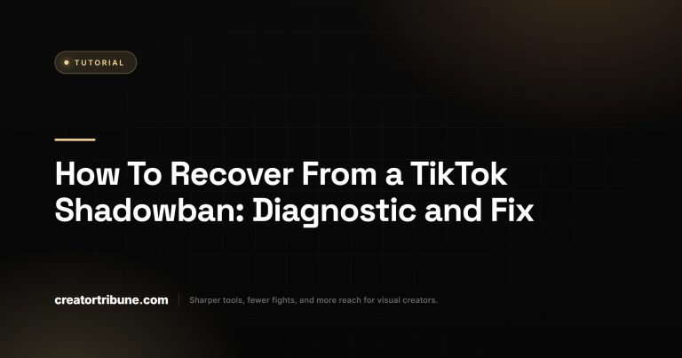 TikTok shadowban recovery guide hero on Creator Tribune