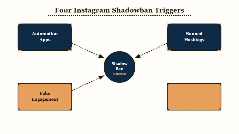 Four real Instagram shadowban triggers compared