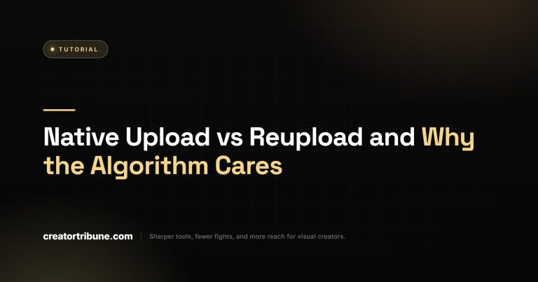 Native Upload vs Reupload and Why the Algorithm Cares