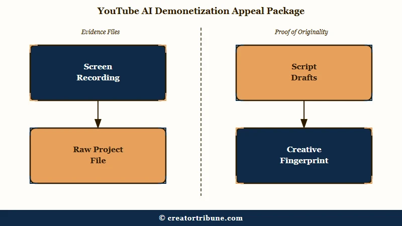 YouTube false demonetization appeal package
