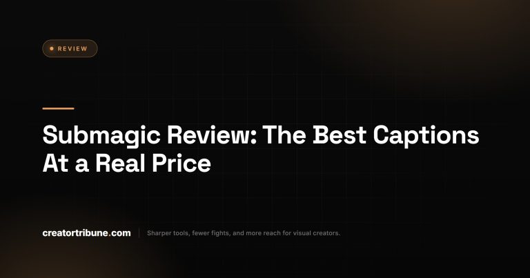 Submagic review hero card on Creator Tribune