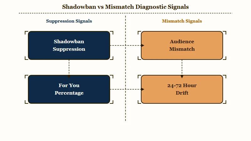 Four signal test shadowban versus audience mismatch