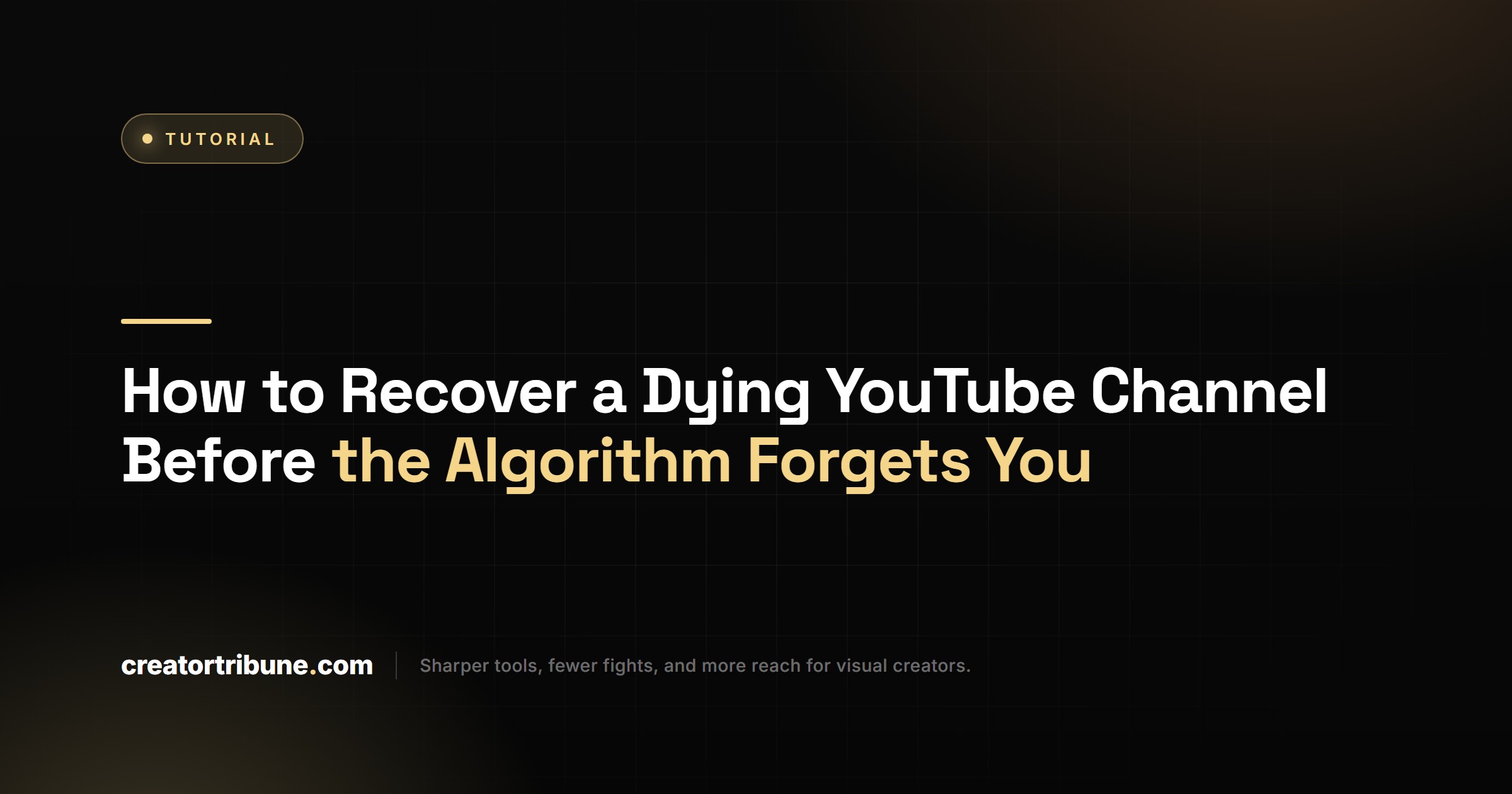 How to Recover a Dying YouTube Channel Before the Algorithm Forgets You