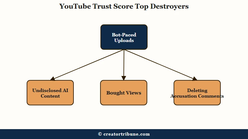 YouTube trust score destroyers diagram