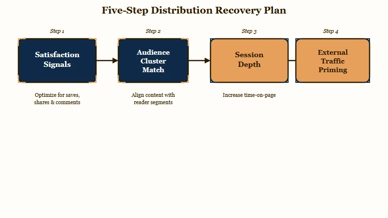 Five-step YouTube distribution recovery diagram