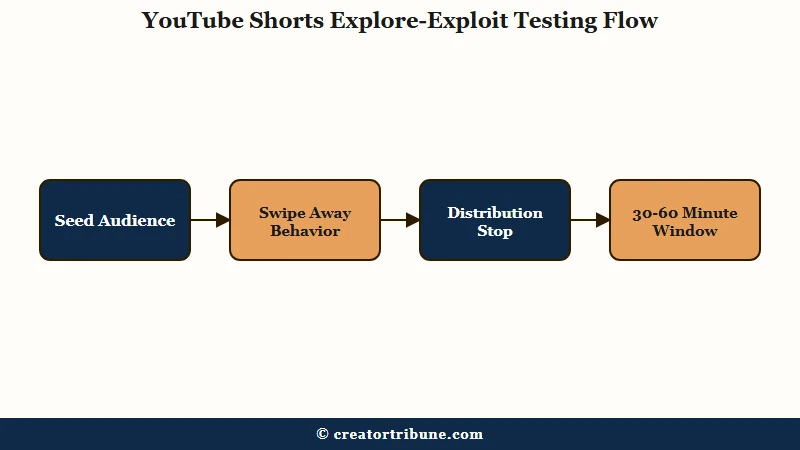 YouTube Shorts explore exploit algorithm testing flow