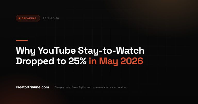 Why YouTube Stay-to-Watch Dropped to 25% in May 2026