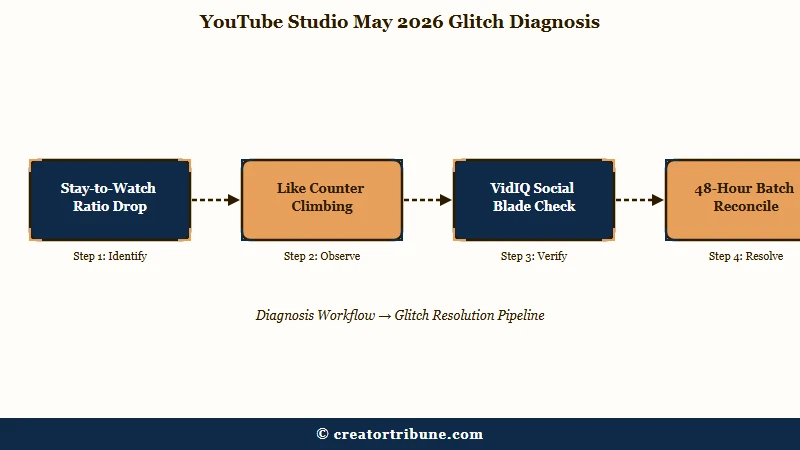 YouTube Studio reporting glitch diagnostic decision tree