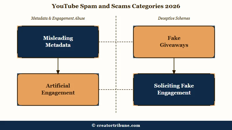 Four YouTube spam policy categories diagram