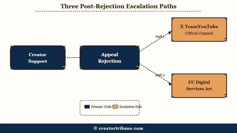 Three escalation paths after appeal rejection