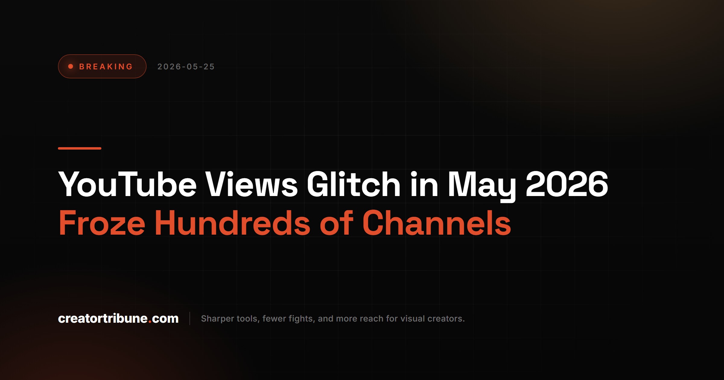 YouTube Views Glitch in May 2026 Froze Hundreds of Channels
