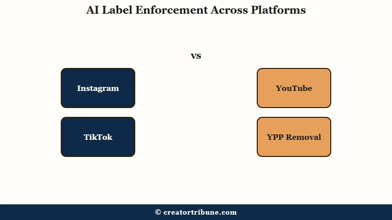 Cross-platform AI label comparison Instagram TikTok YouTube