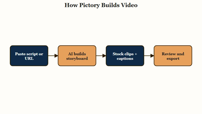 How Pictory turns text into video in four steps