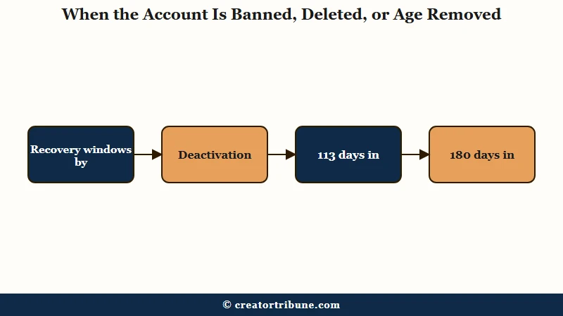 TikTok account recovery windows by removal type