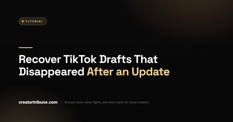 Recover TikTok Drafts That Disappeared After an Update