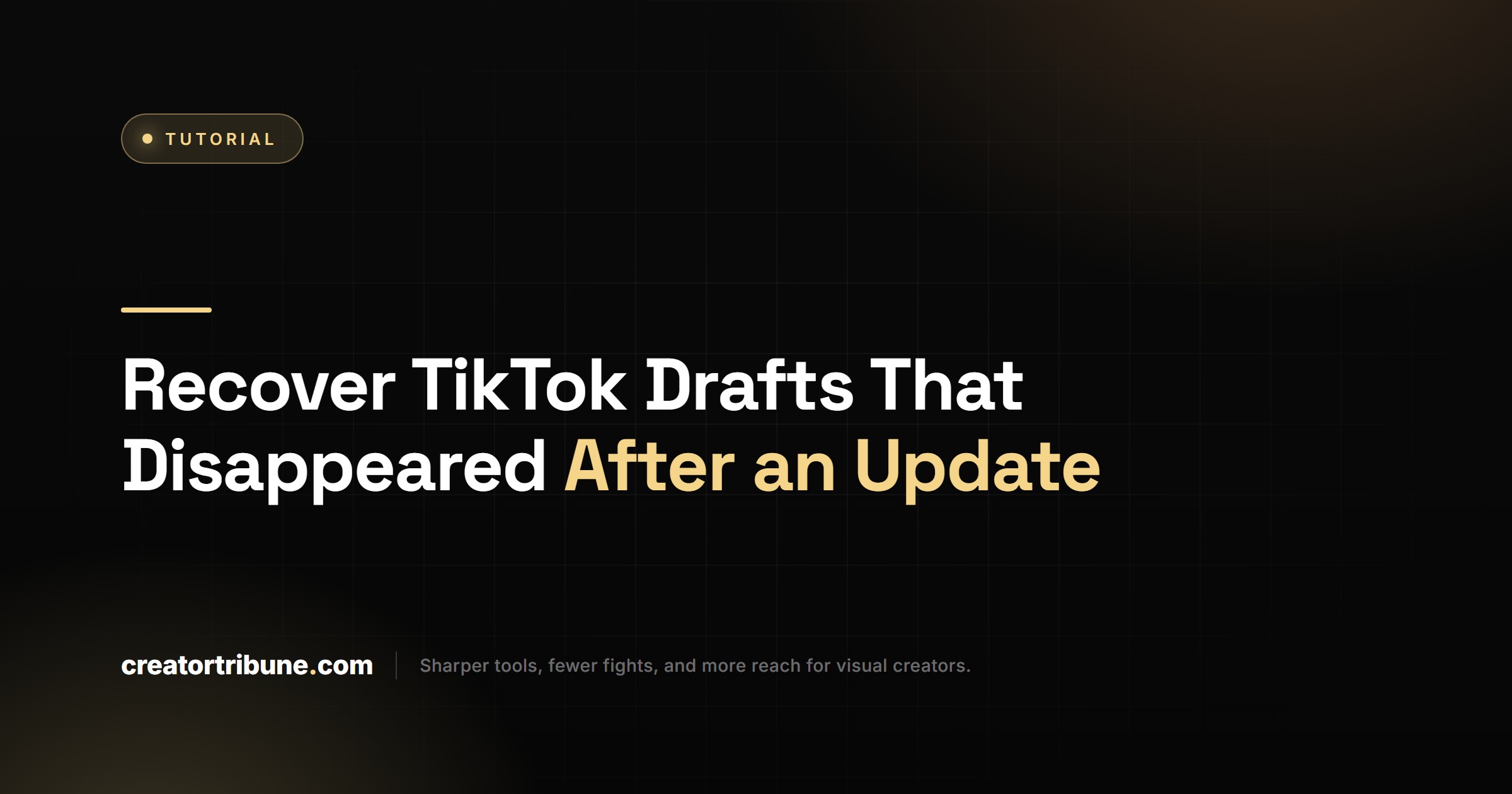 Recover TikTok Drafts That Disappeared After an Update