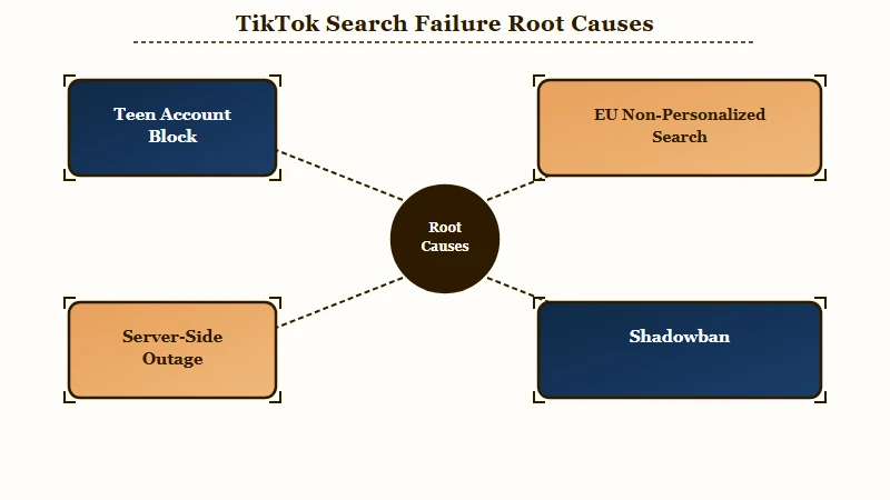 Four causes of TikTok search failure