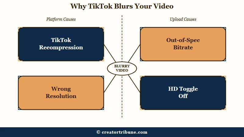 Why TikTok recompresses and blurs uploads