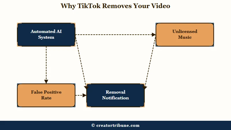 TikTok automated video removal reasons flow