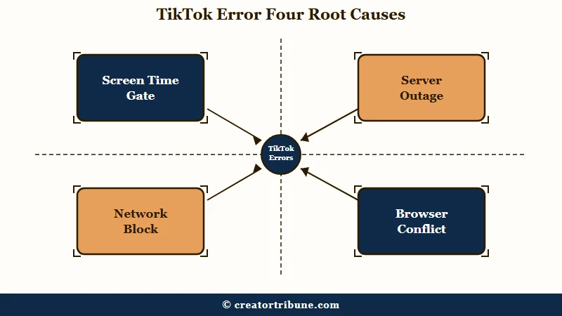 Four separate causes behind one TikTok error message