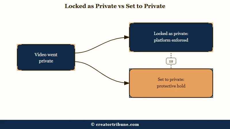 Locked as private is platform enforced while set to private is a protective hold you can lift