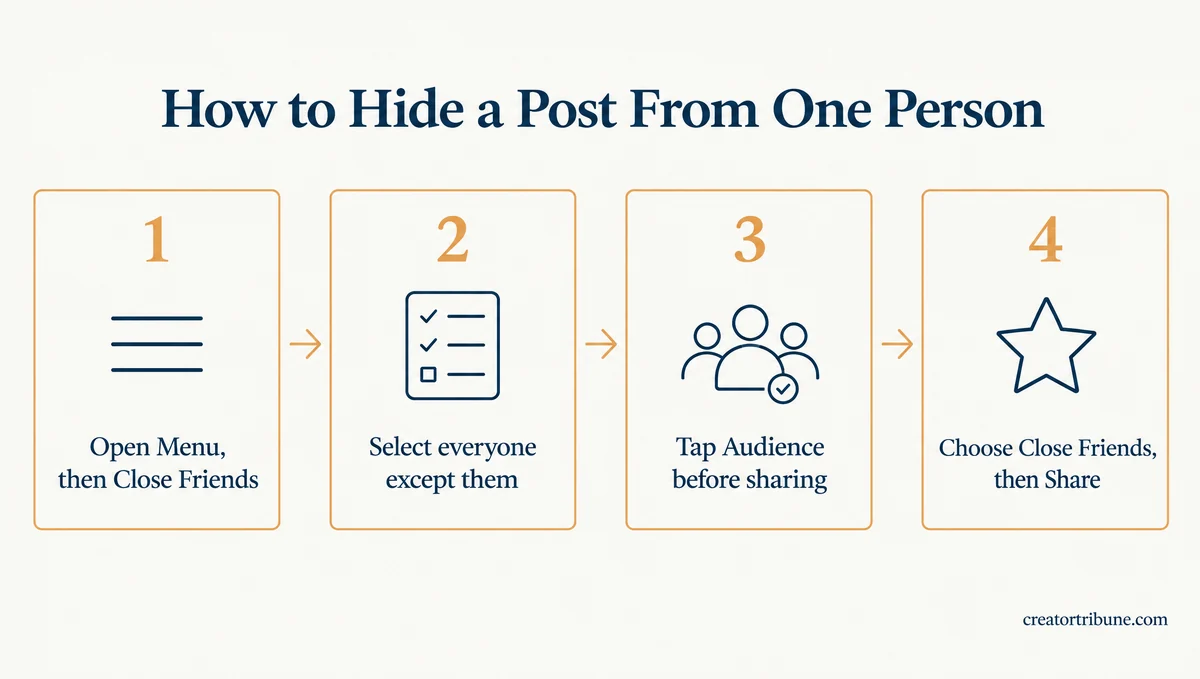 Four steps to hide a post with Close Friends